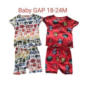 18-24M Baby Gap Short pajamas Lot, Star Wars, Marvel